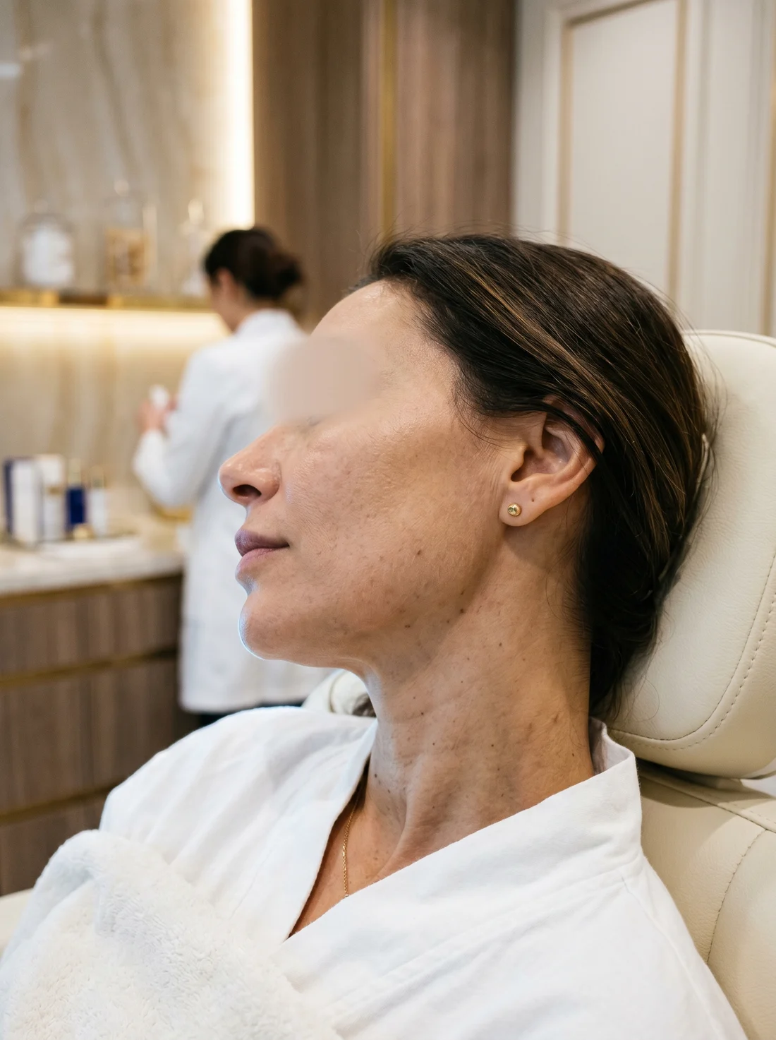 Tenul înainte de tratamentul facial